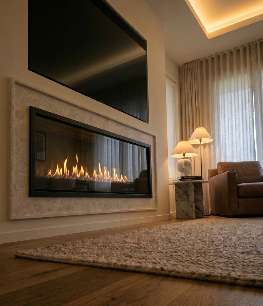 SAfire Pureview Horizon Flueless Gas Fireplace